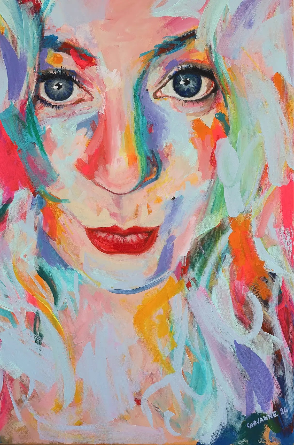 Peinture portrait - Je t'aime mon amour Aurélie Chavanne Art