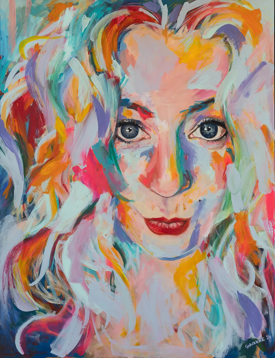 Peinture portrait - Je t'aime mon amour Aurélie Chavanne Art